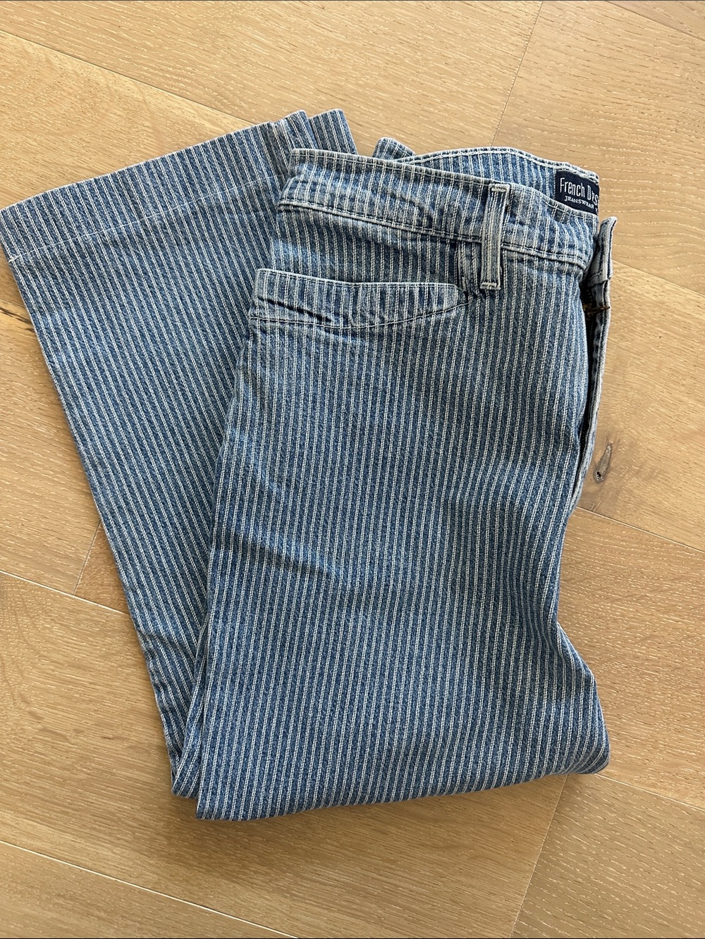 FDJ Striped Denim Capri Pants Size 10 90s Vintage Cropped
